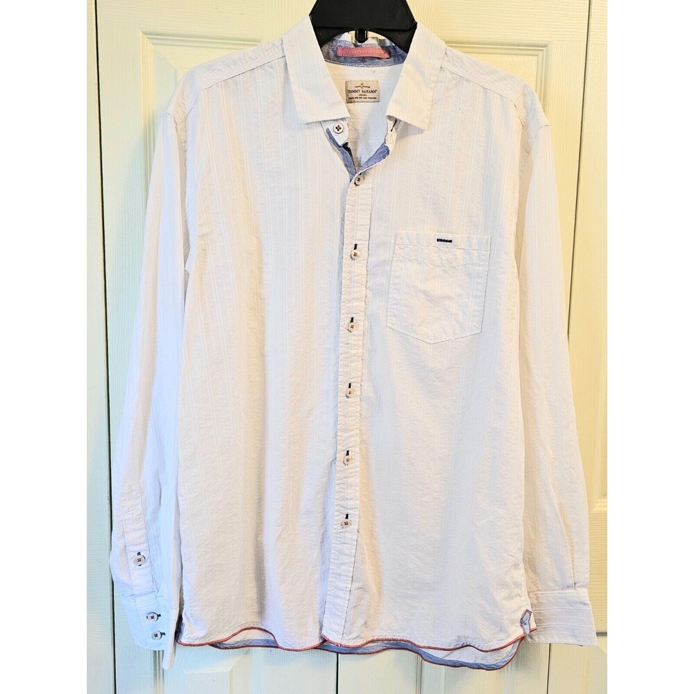 Tommy Bahama Shirt- Make Life One Long Weekend- Long Sleeve - Adult L/G White